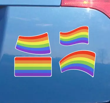 Autocollant Voiture Pack de 4 drapeau de fierté - TenStickers