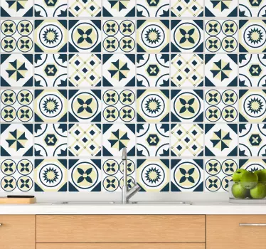 Carrelage adhésif motif géométrique - TenStickers