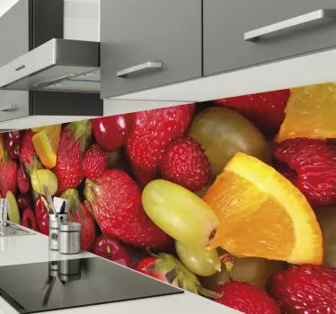 Frise murale adhésive cuisine photo de fruits - TenStickers