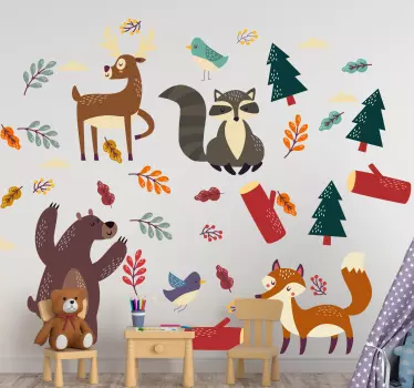Sticker d'animaux sauvages bébé animaux - TenStickers
