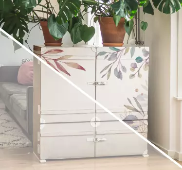 Sticker de meubles vintage floral - TenStickers