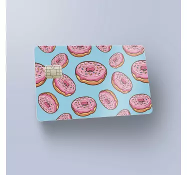 Sticker carte bancaire donuts rose - TenStickers