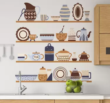Sticker cuisine de couverts de vaisselle - TenStickers