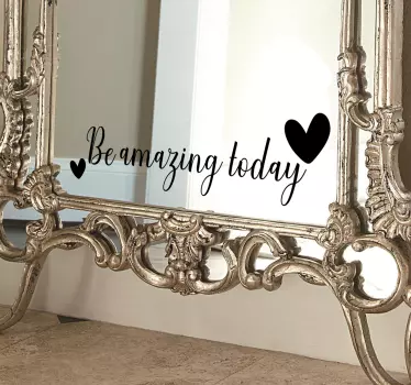 Sticker miroir motivation be amazing today - TenStickers