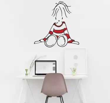 fille en pull-over assise - TenStickers