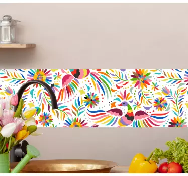 Frise autocollante Éléments floraux vibrants - TenStickers