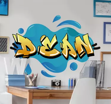 Graffiti nom splash texture urbain autocollant - TenStickers