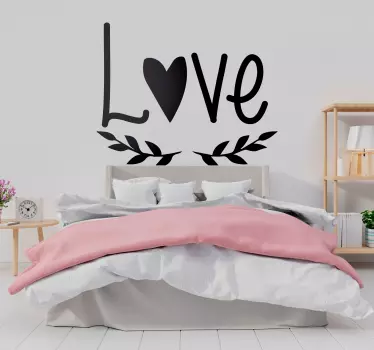 Sticker amour mot Love avec un cœur - TenStickers