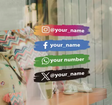  Adhésive Icônes de médias sociaux personnalisées - TenStickers