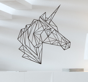 Sticker géométrique tête de licorne - TenStickers