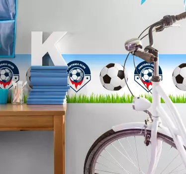 Frise tapisserie murale club de football personnalisable - TenStickers