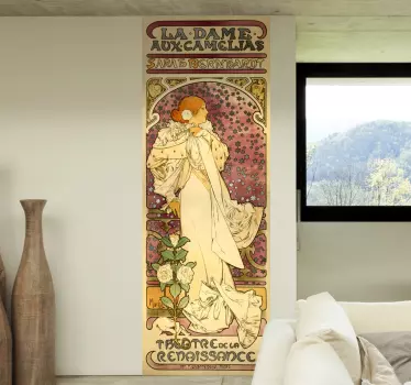 Sticker vintage affiche La dame aux camélias - TenStickers