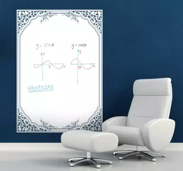 Tableau blanc adhésif cadre ancien - TenStickers