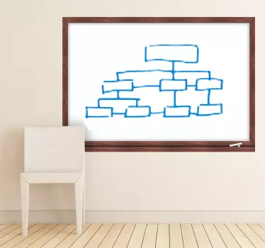 Tableau blanc adhésif cadre bois - TenStickers