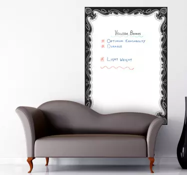 Tableau blanc adhésif cadre art déco - TenStickers