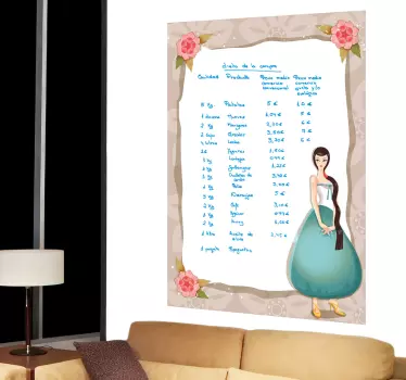 Tableau blanc adhésif cadre romantique - TenStickers
