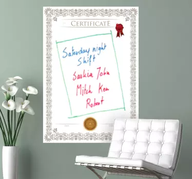 Tableau blanc adhésif diplome - TenStickers