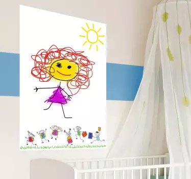 Tableau blanc adhésif motif écoliers - TenStickers