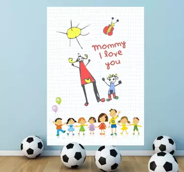 Tableau blanc adhésif file enfants - TenStickers