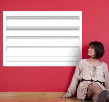 Sticker musique feuille de partition vierge - TenStickers