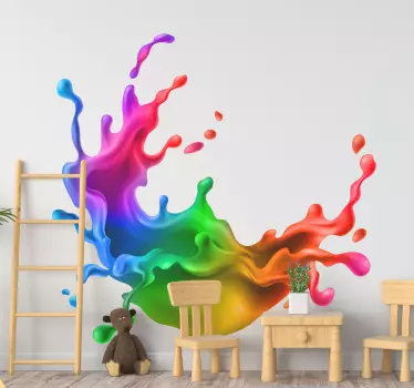 Sticker abstrait éclaboussure de peinture multicolore - TenStickers