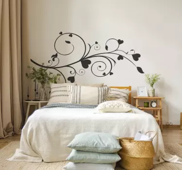 Sticker autocollant fleurs coeurs - TenStickers