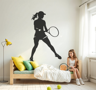 Sticker autres sports silhouette de tennis féminine - TenStickers