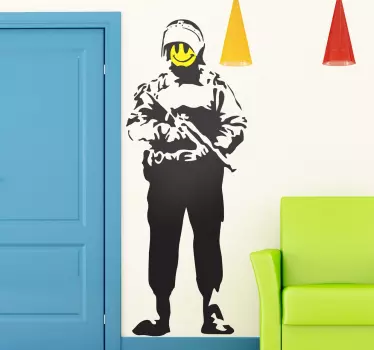 Sticker Banksy policier smiley - TenStickers