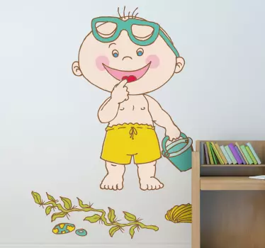 Sticker bébé à la plage - TenStickers