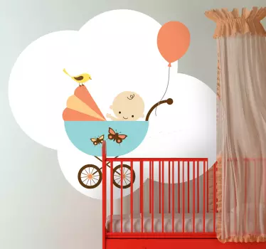 Sticker bébé dans poussette - TenStickers