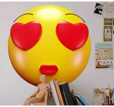 Sticker bébé emoji avec des yeux en cœur - TenStickers