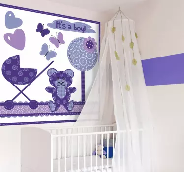 Sticker bébé garçon mignon - TenStickers