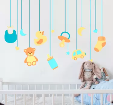 Sticker chambre bébé jouets suspendus - TenStickers