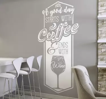 Sticker salle à manger cuisine "A good day starts with coffee" - TenStickers