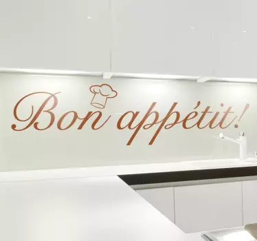 Sticker cuisine Bon appétit avec toque - TenStickers