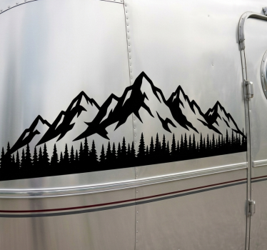 Sticker camping car décoration montagne aventureuse - TenStickers