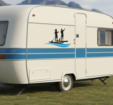 Sticker camping car duo de paddle actif - TenStickers
