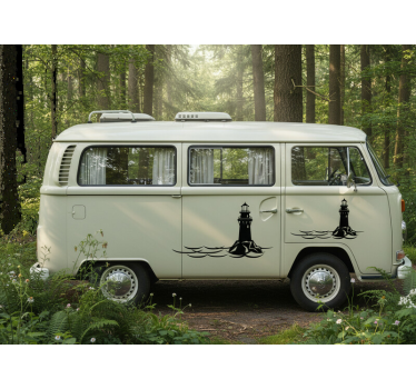 Stickers extérieur pour camping-car graphique océan côtier - TenStickers