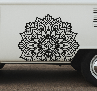 Sticker camping car mandala style lotus - TenStickers