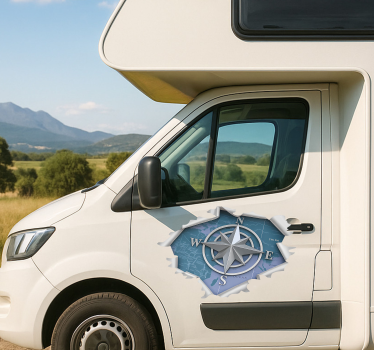 Stickers pour camping car rose des vents effet 3d - TenStickers