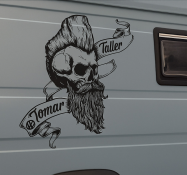 Sticker camping car tête de mort rugueuse - TenStickers