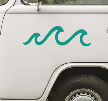 Sticker camping car vague de mer minimaliste - TenStickers