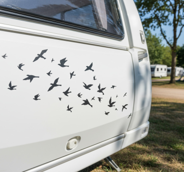 Sticker camping car vol de oiseaux en plein vol - TenStickers