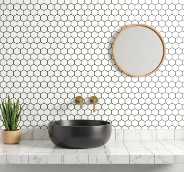 Sticker carrelage hexagone blanc - TenStickers