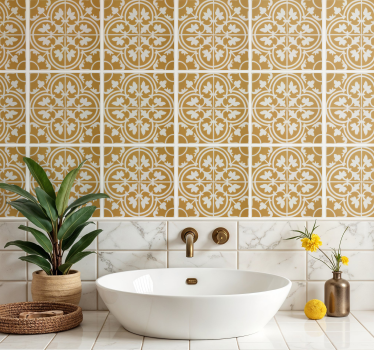 Sticker carrelage jaune oriental - TenStickers