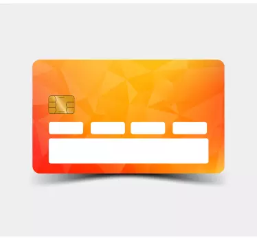 Sticker Carte Bancaire Abstrait low poly orange - TenStickers