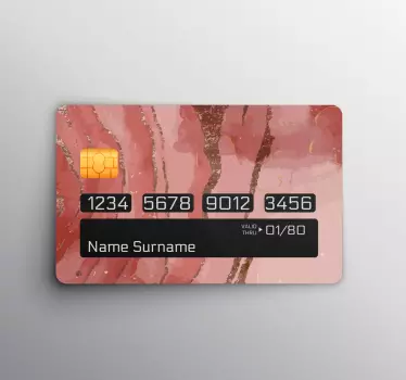 Sticker Carte Bancaire Aquarelle rose chatoyante - TenStickers