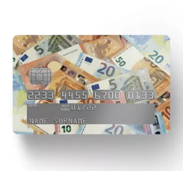 Autocollant carte bancaire billets euros - TenStickers