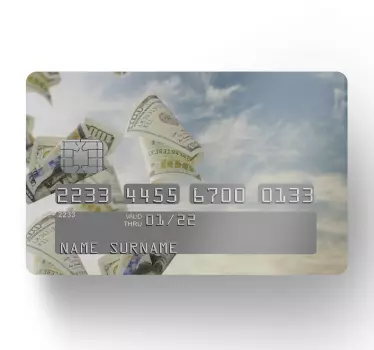 Sticker carte bancaire carte d'argent volante - TenStickers