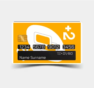 Sticker Carte Bancaire Cartes uno plus deux en jaune - TenStickers